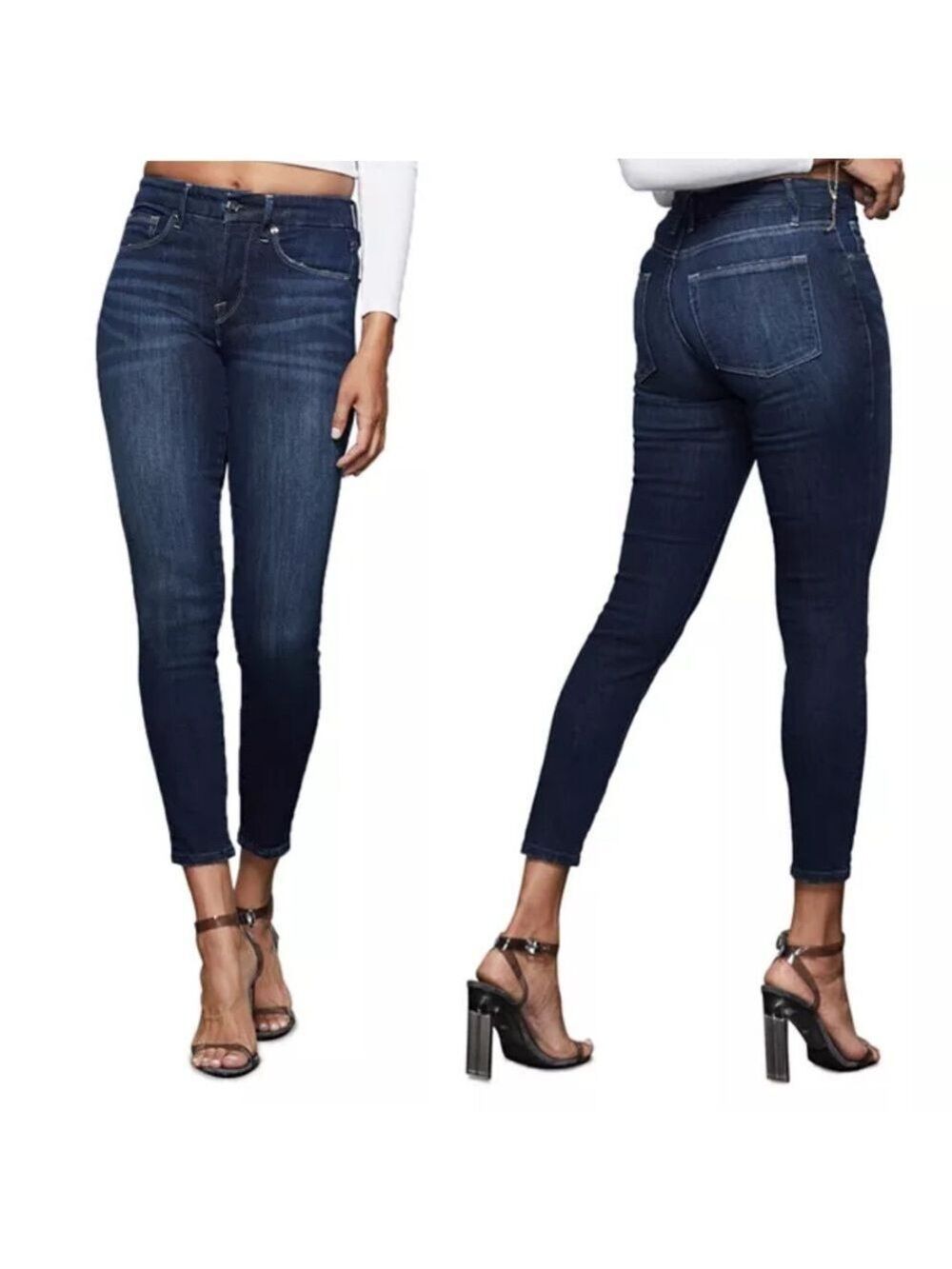Good American, Good Legs, Skinny Cropped Jeans, Blue260, Size 4